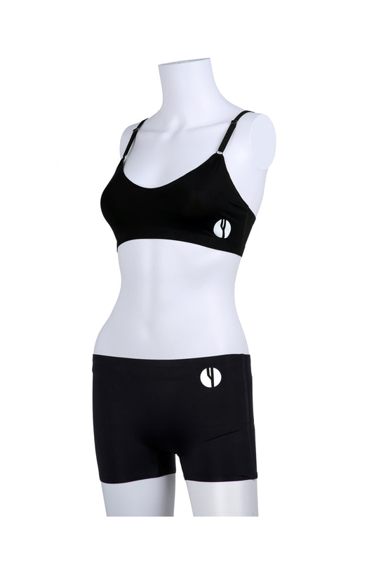 YesEco Women's Innerwear Bra & Boxer Set - Black