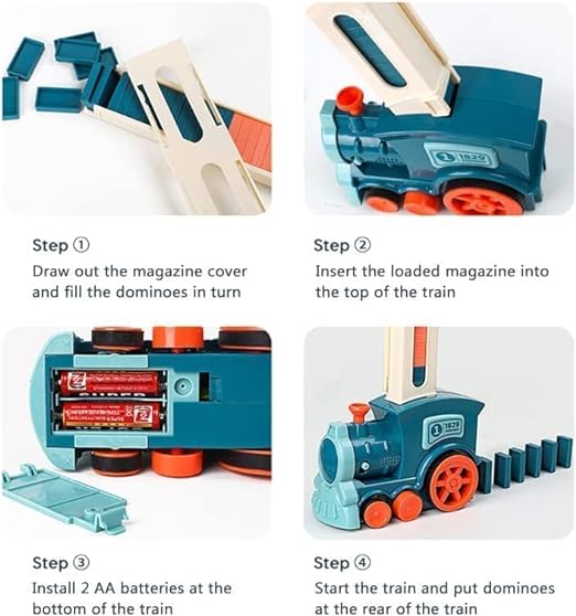 Domino Train Blocks Set - The Ultimate Auto Domino Stacking Block Set Toy