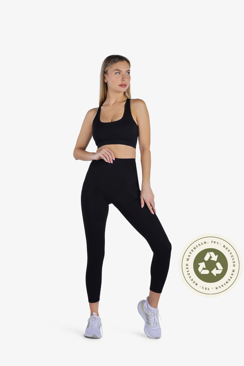 YesEco Women's Active Wear Bra Black