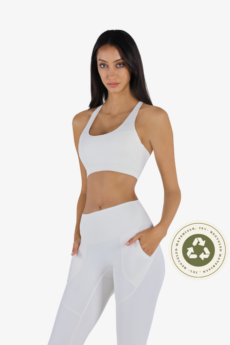 YesEco Active Wear Sports Bra White