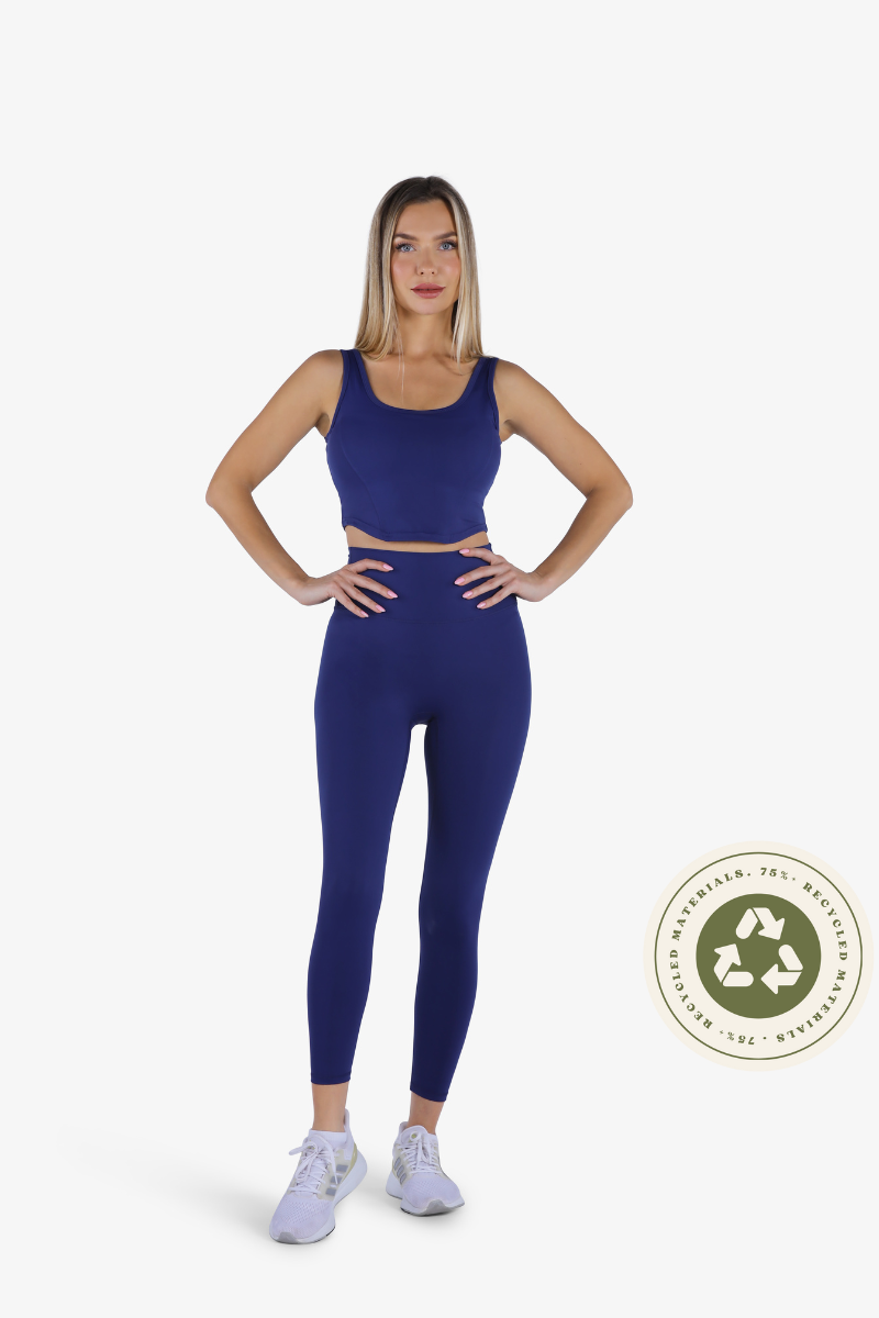 YesEco Women's Active Wear Set of Bra & Legging Pants Blue