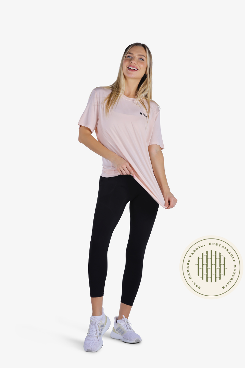 YesEco Women’s Pink Round Neck T-Shirt – Ultra-Soft & Stylish