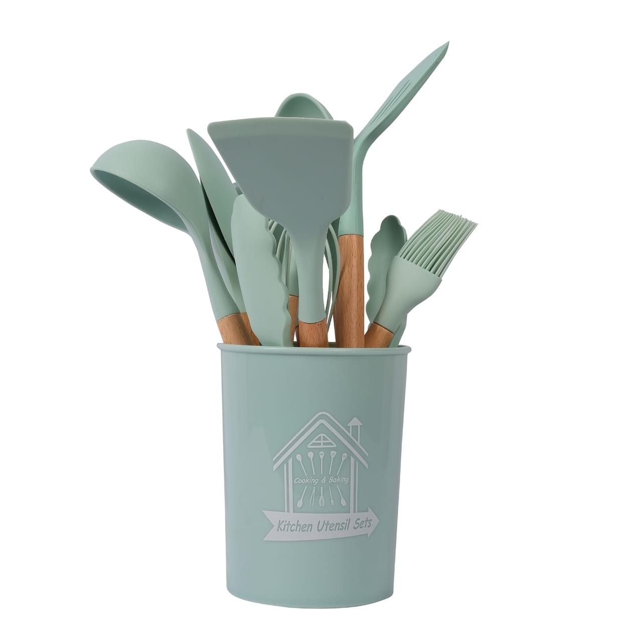 Kitchen Tools - Cooking Spoon Set with Wooden Handle 12 Pcs