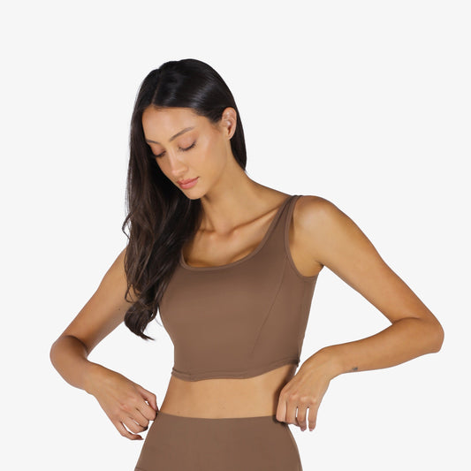 YesEco Active Wear Sports Bra Brown