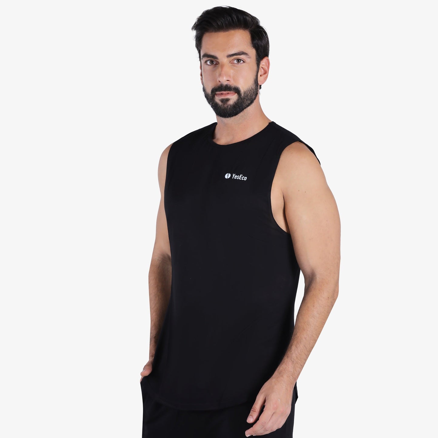 YesEco Men’s Black Athleisure Tank Top – Ultra-Soft & Sustainable