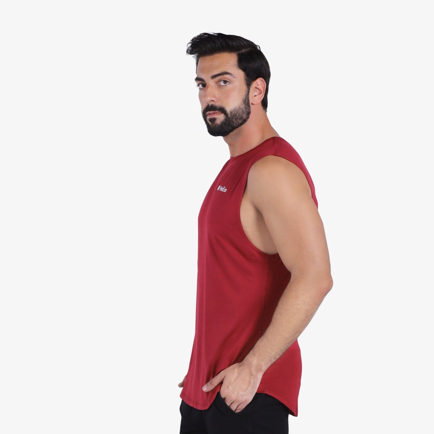 YesEco Men’s Burgundy Athleisure Tank Top – Ultra-Soft & Sustainable