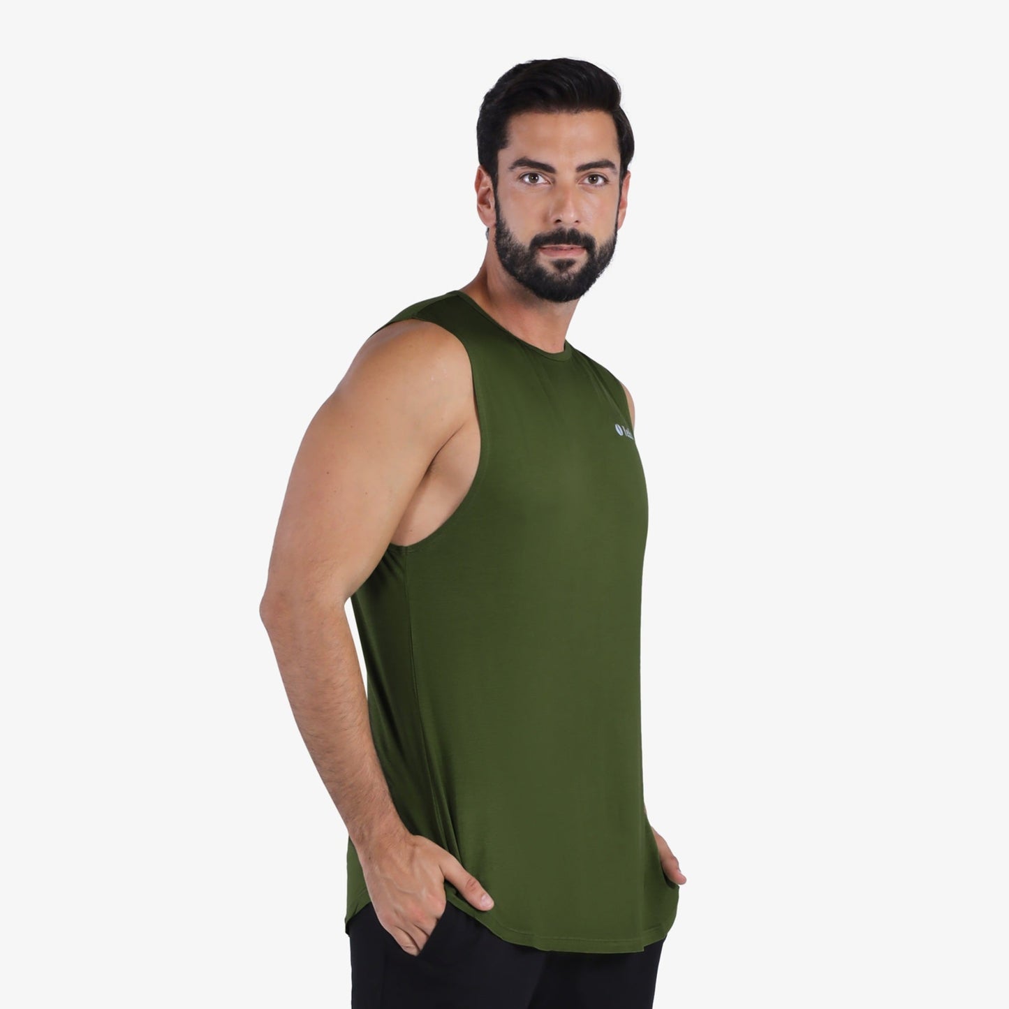 YesEco Men’s Olive Athleisure Tank Top – Ultra-Soft & Sustainable
