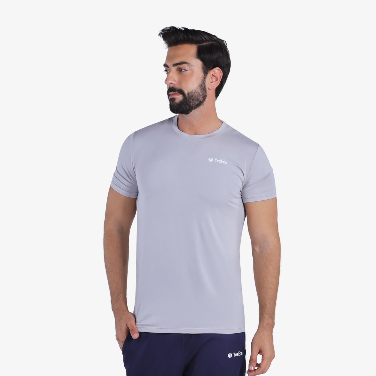 YesEco Men’s Grey Athleisure T-Shirt – Ultra-Soft & Sustainable