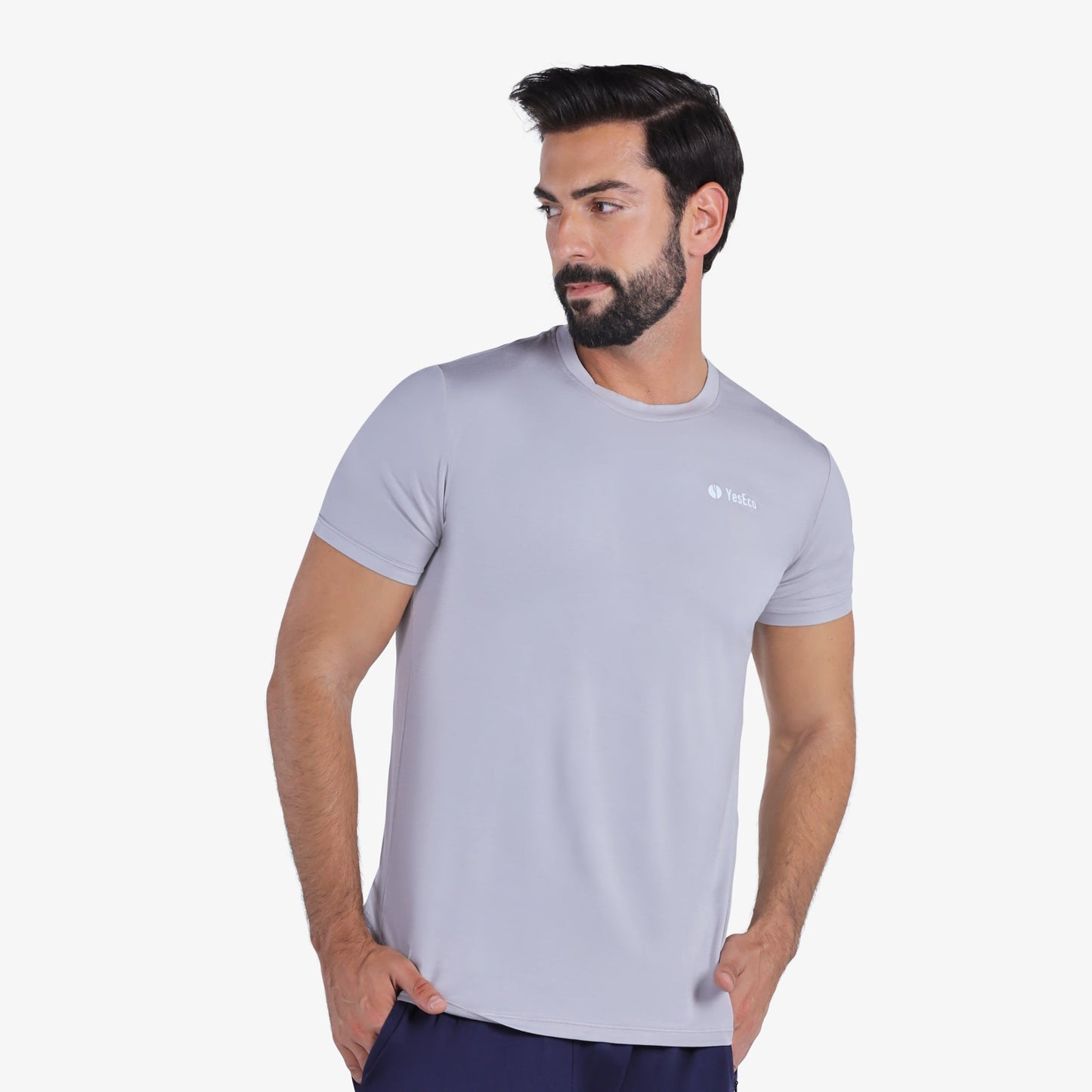 YesEco Men’s Grey Athleisure T-Shirt – Ultra-Soft & Sustainable