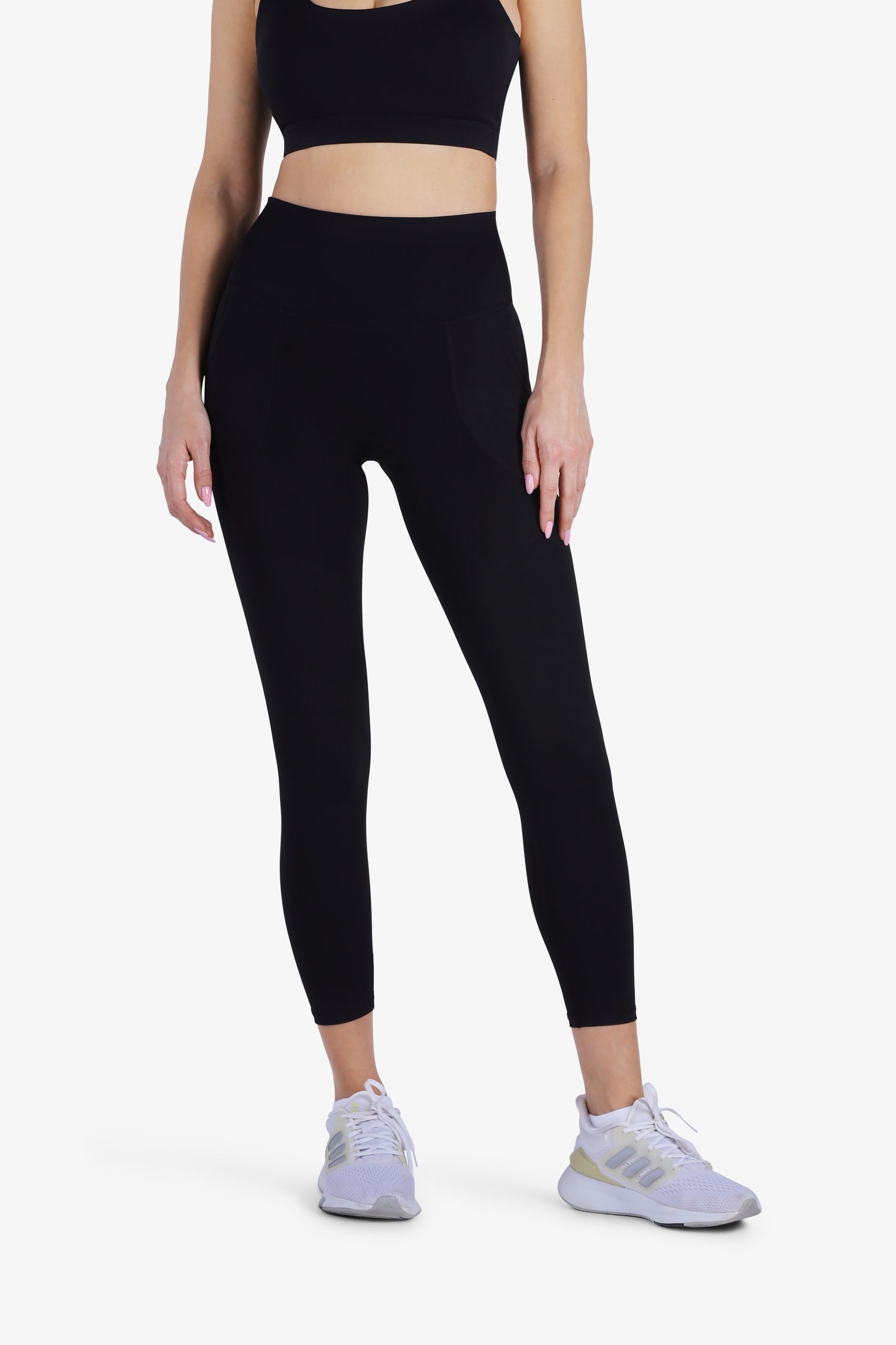 YesEco Women's Active Wear Set of Bra & Legging Pants Black