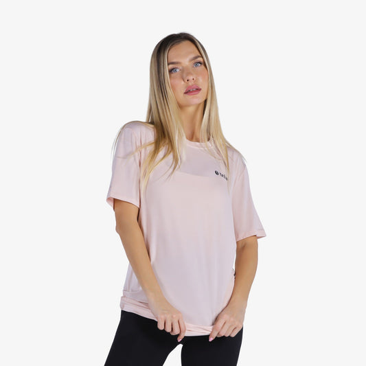 YesEco Women’s Pink Round Neck T-Shirt – Ultra-Soft & Stylish
