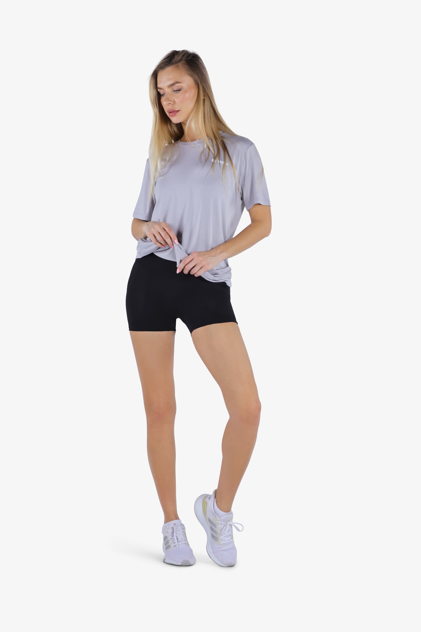 YesEco Women’s Grey Round Neck T-Shirt – Timeless Comfort & Style