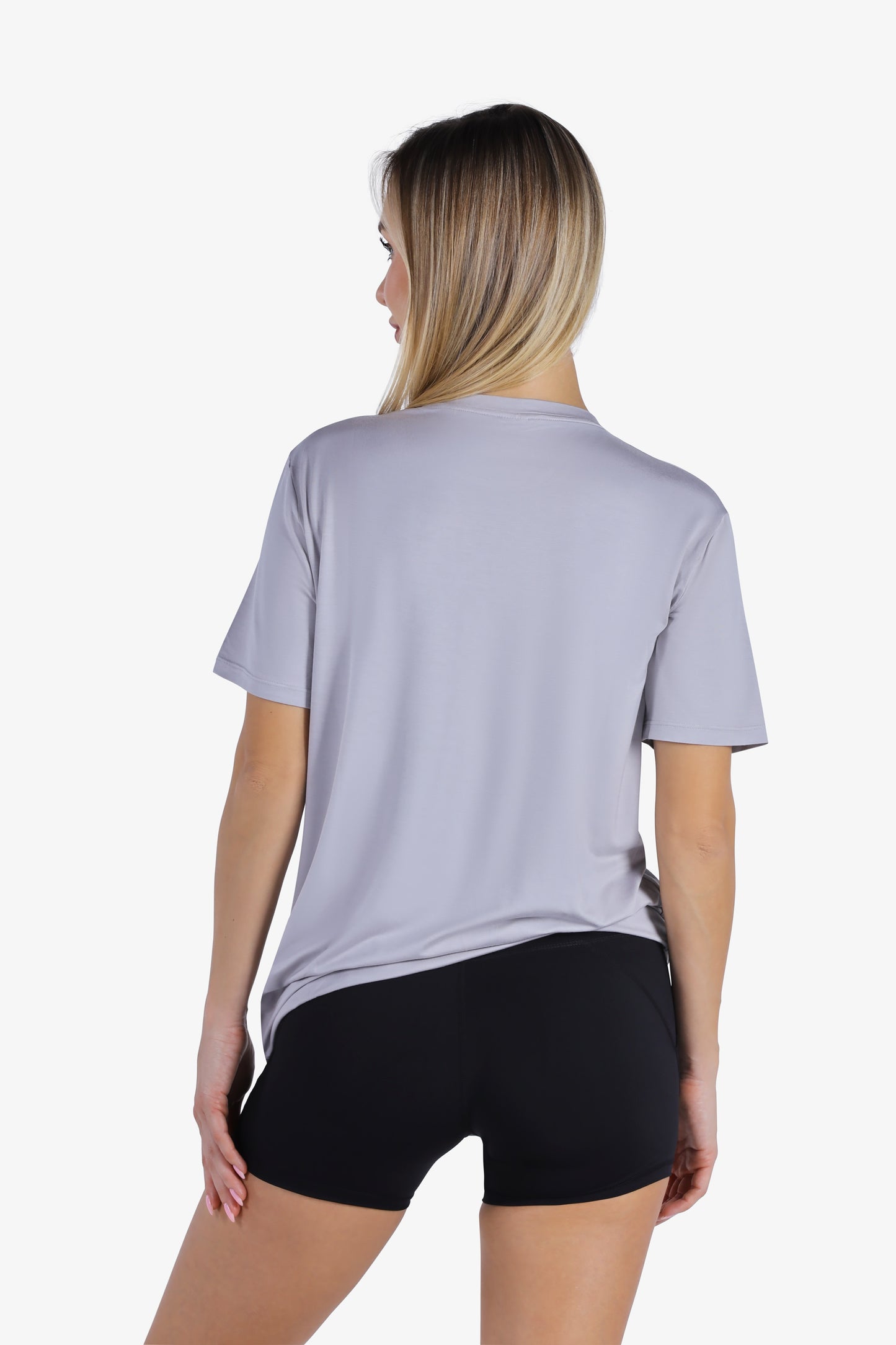 YesEco Women’s Grey Round Neck T-Shirt – Timeless Comfort & Style