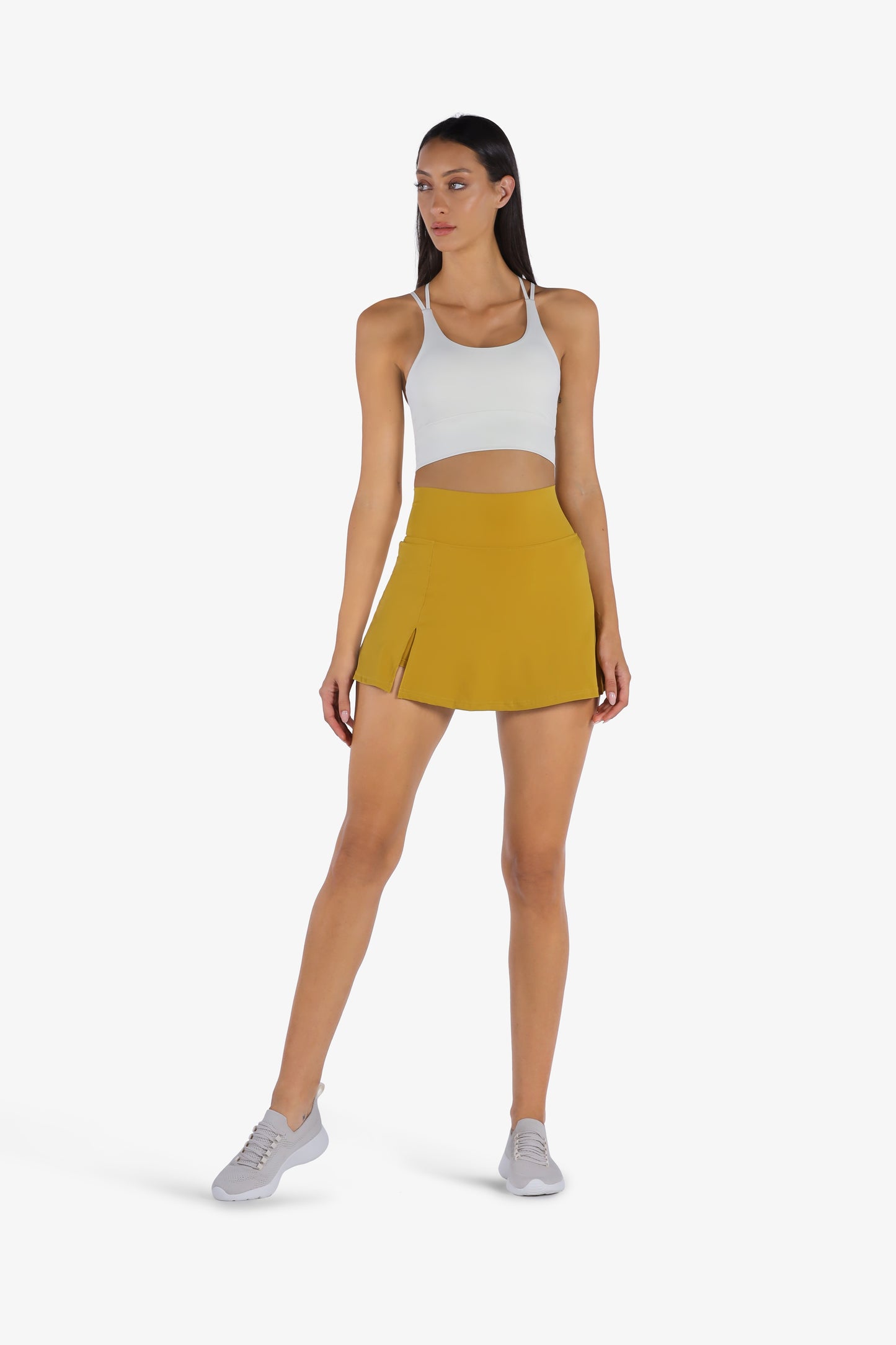 YesEco Women's Activewear Shorts Skirt Yellow