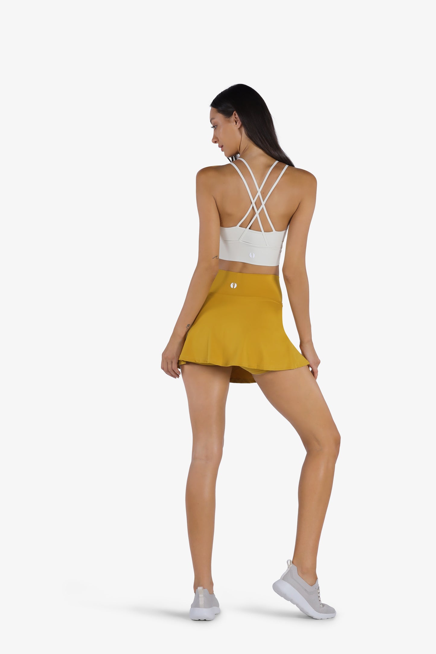 YesEco Women's Activewear Shorts Skirt Yellow