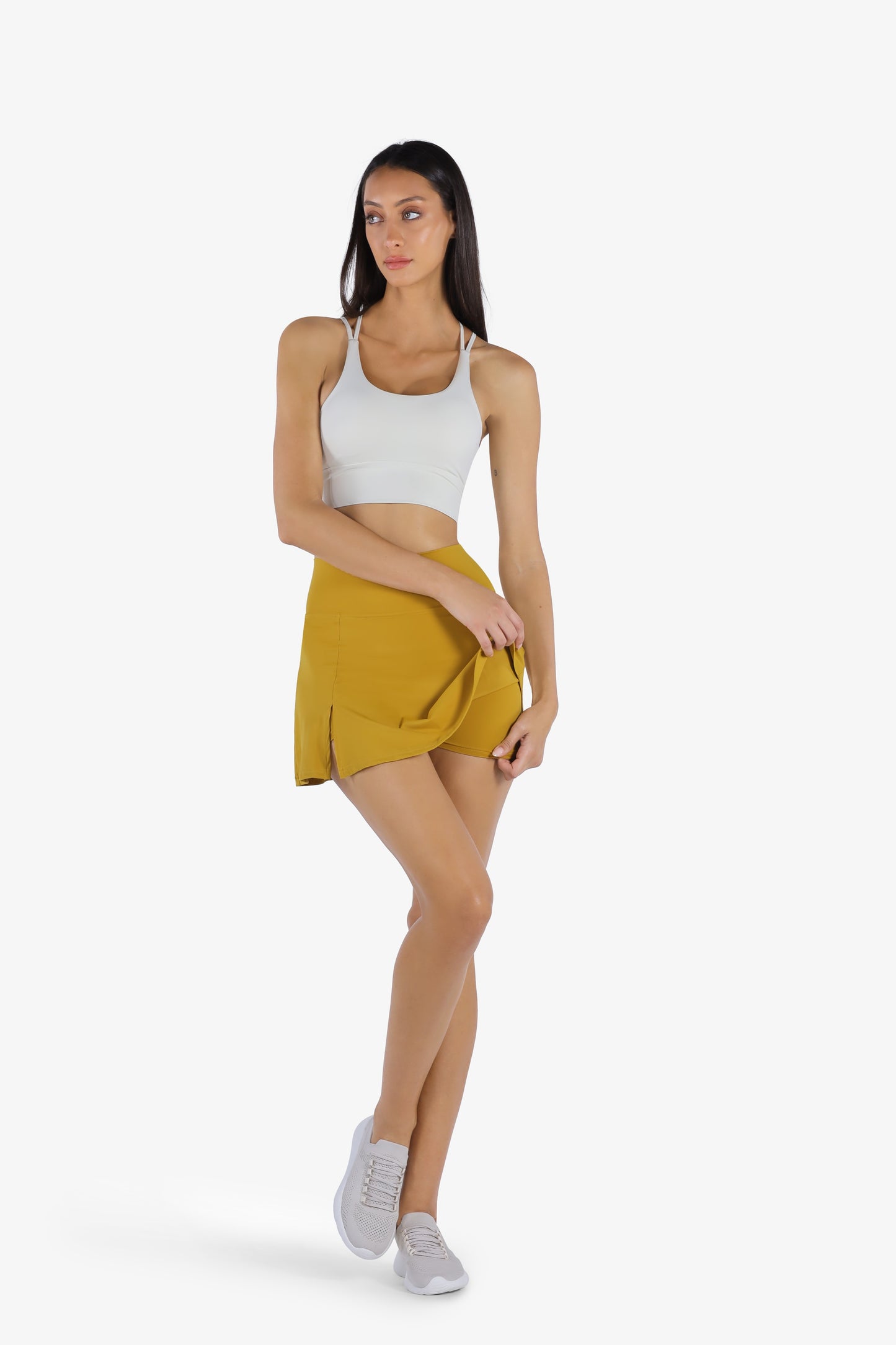 YesEco Women's Activewear Shorts Skirt Yellow