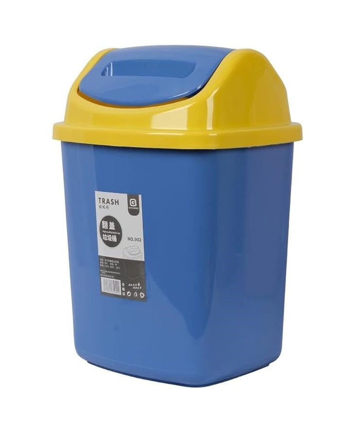 Plastic Trash Bin with Flip-Top Cover