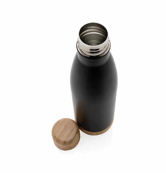 Vacuum Stainless Steel Bottle with Bamboo Lid