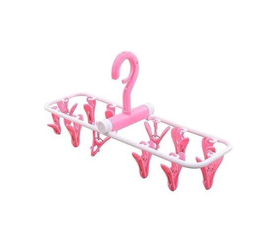 Foldable Portable Hanger Multi-Clip
