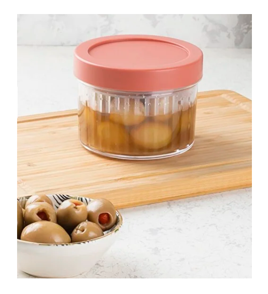 Pickle and Olive Jar with Wet-Dry Separator