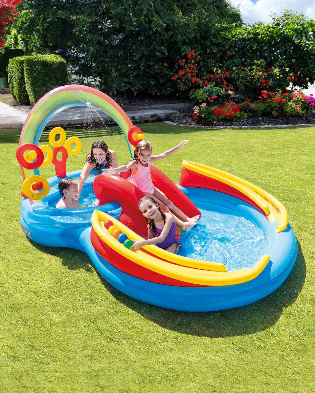Intex Inflatable Water Pool Play Center with Slide for Kids