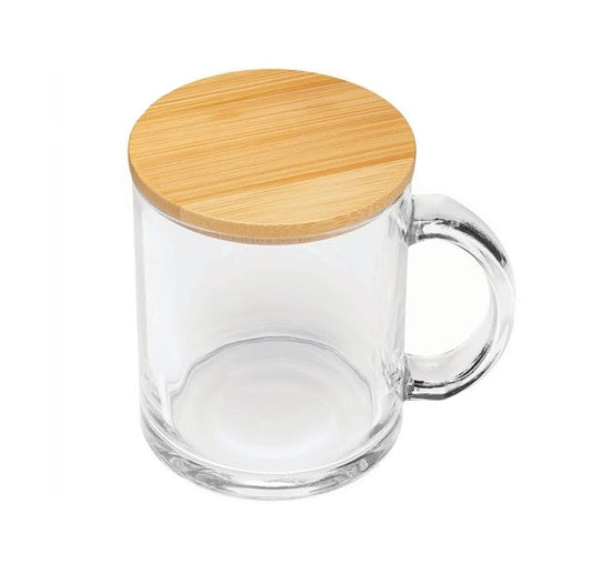 Eco-friendly Glass Mug with Bamboo Lid