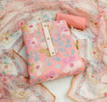 Organza Unstitched Suit Set - Pink