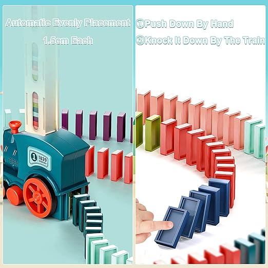 Domino Train Blocks Set - The Ultimate Auto Domino Stacking Block Set Toy