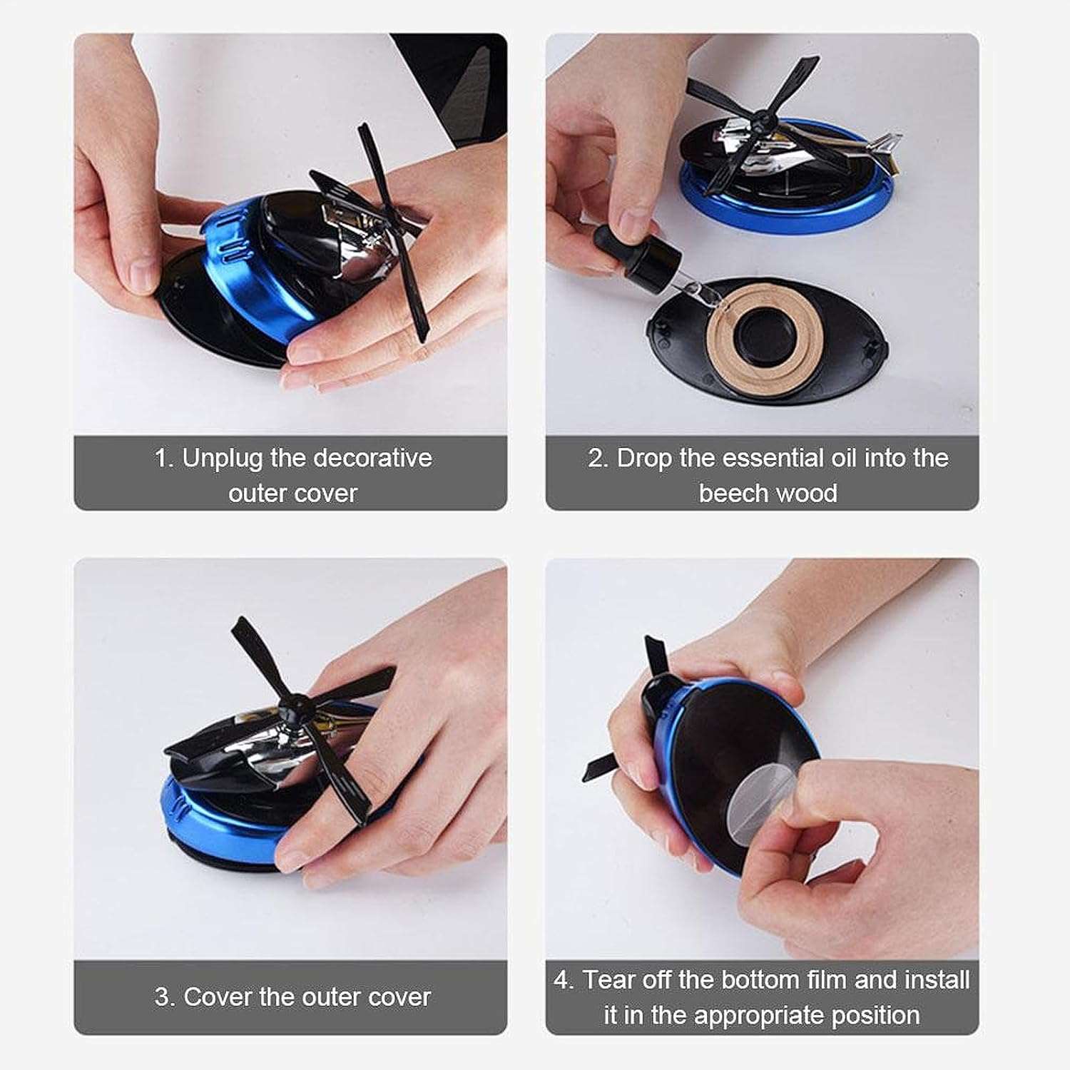 Helicopter Rotating Solar Car Perfume Air Freshener
