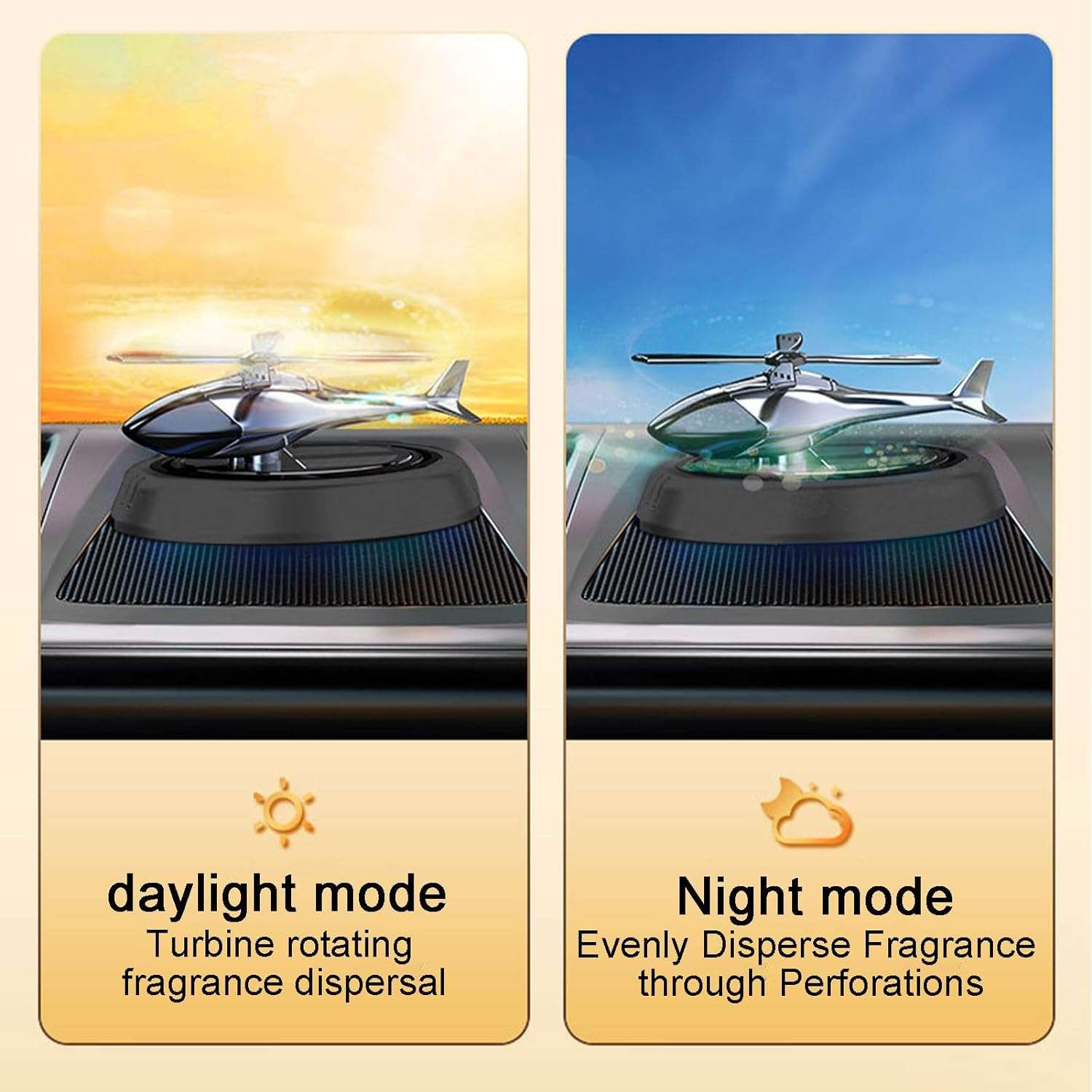 Helicopter Rotating Solar Car Perfume Air Freshener