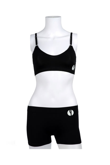 YesEco Women's Innerwear Bra & Boxer Set - Black