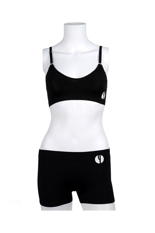 YesEco Women's Innerwear Bra & Boxer Set - Black
