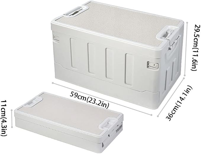 Collapsible Storage Box with Leather Panel
