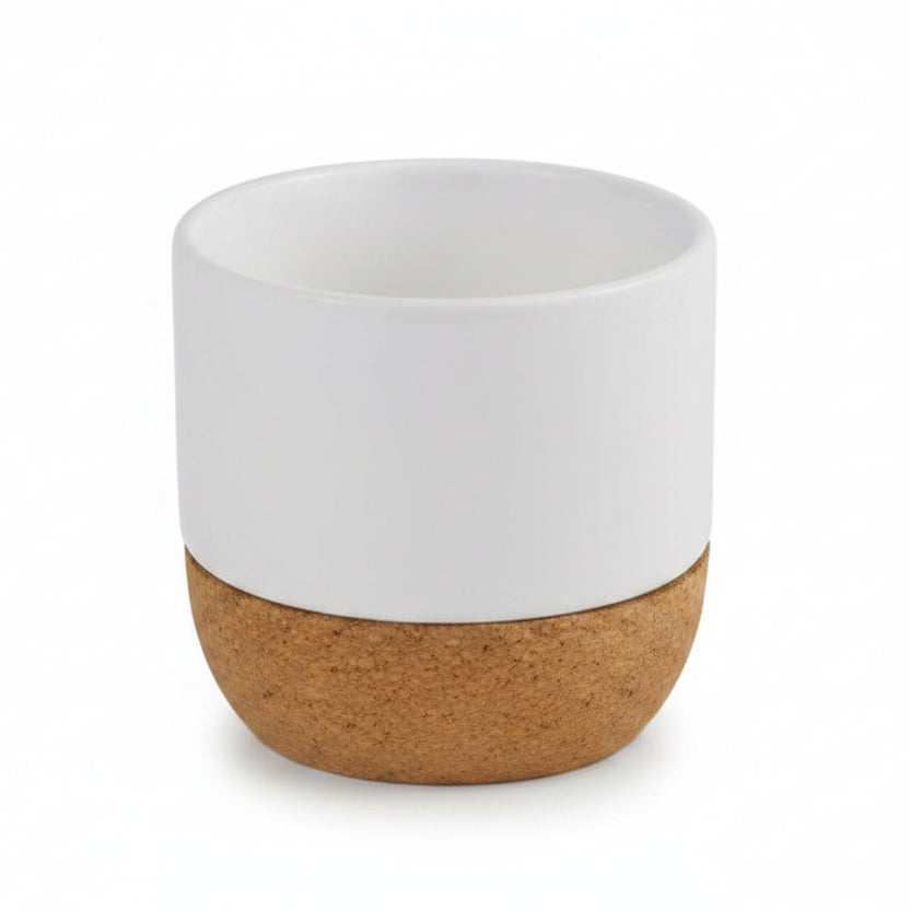 Elegant Ceramic Cup with Cork Base Matte Finish 175ml
