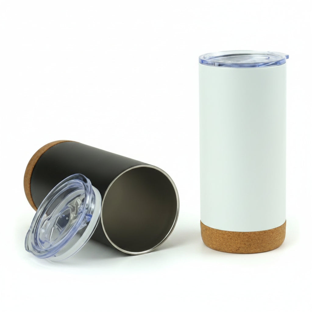 Double Wall Travel Tumbler with Cork Base & Lid
