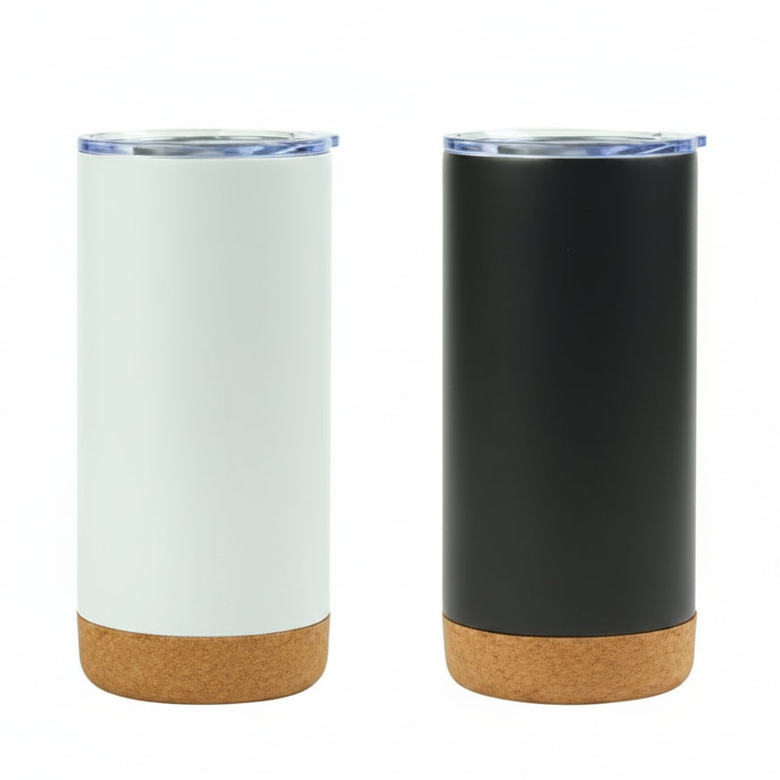 Double Wall Travel Tumbler with Cork Base & Lid