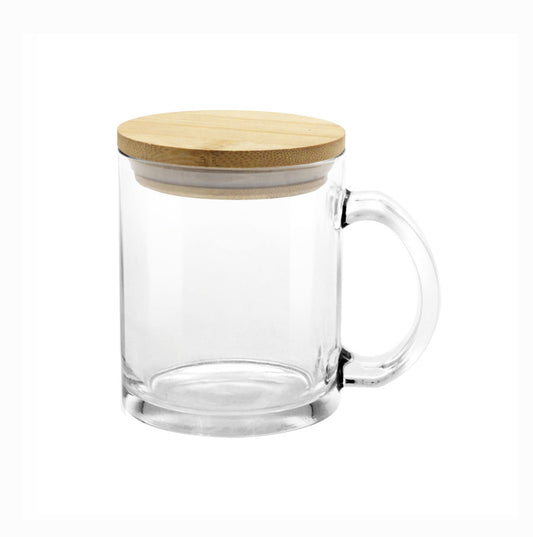 Eco-friendly Glass Mug with Bamboo Lid
