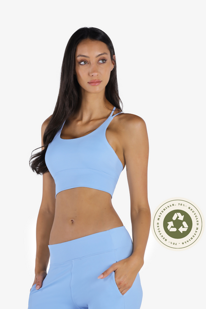 YesEco Active Wear Sports Bra Light Blue