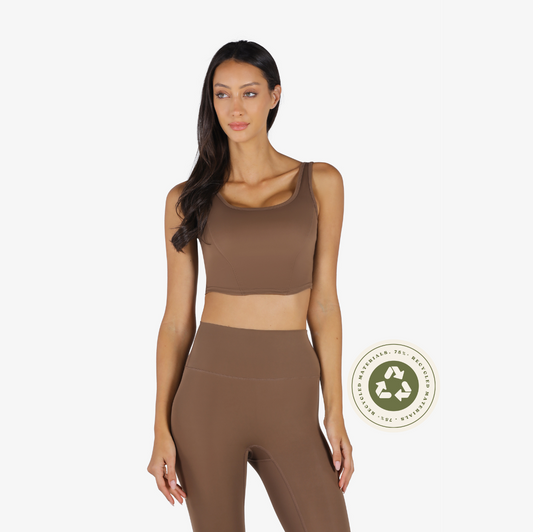YesEco Active Wear Sports Bra Brown