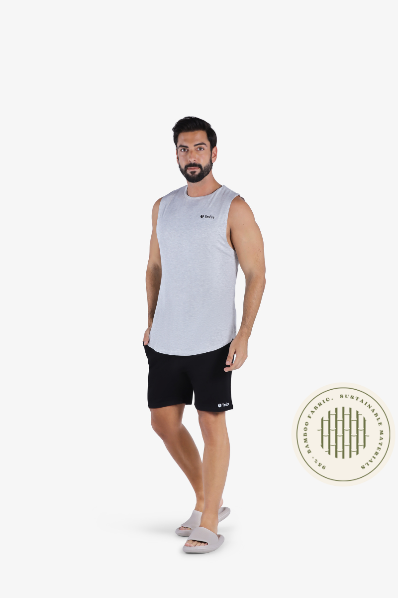 YesEco Men’s Grey Athleisure Tank Top – Ultra-Soft & Sustainable