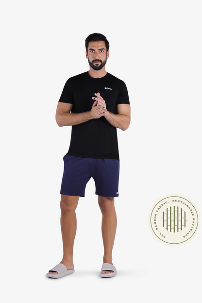 YesEco Men’s Black Athleisure T-Shirt – Ultra-Soft & Sustainable