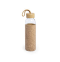 Borosilicate Glass Water Bottle with Cork Sleeve and Bamboo Lid