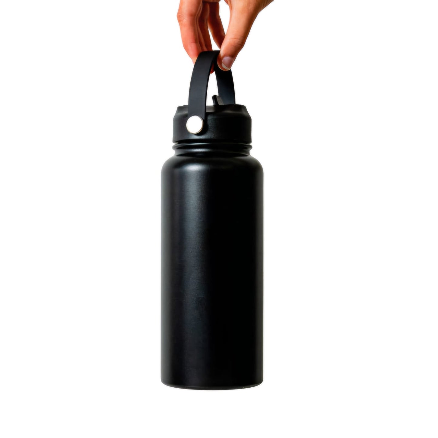 Insulated Stainless Steel Tumbler Bottle with Carry Handle & Straw