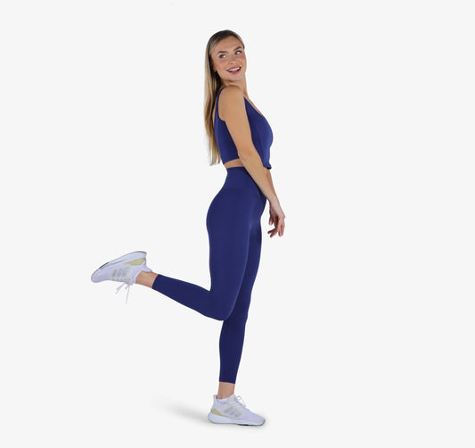 YesEco Women's Active Wear Set of Bra & Legging Pants Blue