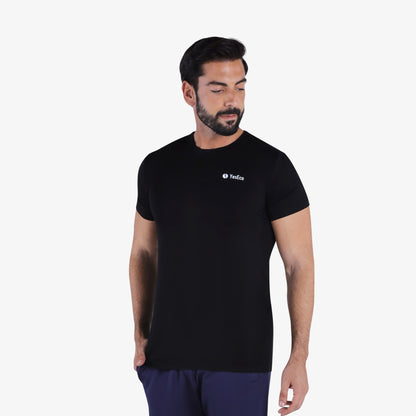 YesEco Men’s Black Athleisure T-Shirt – Ultra-Soft & Sustainable