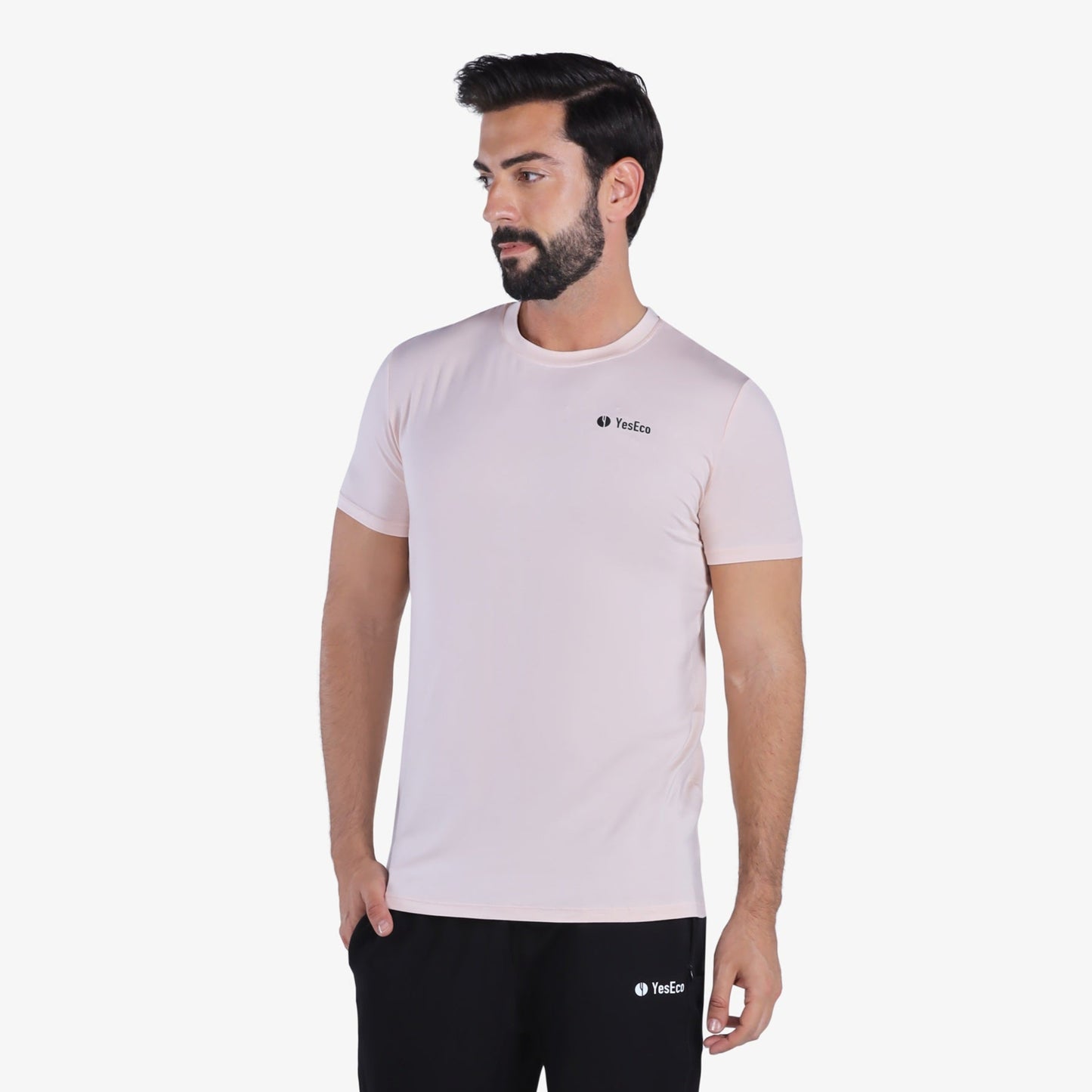 YesEco Men’s Pink Athleisure T-Shirt – Ultra-Soft & Sustainable