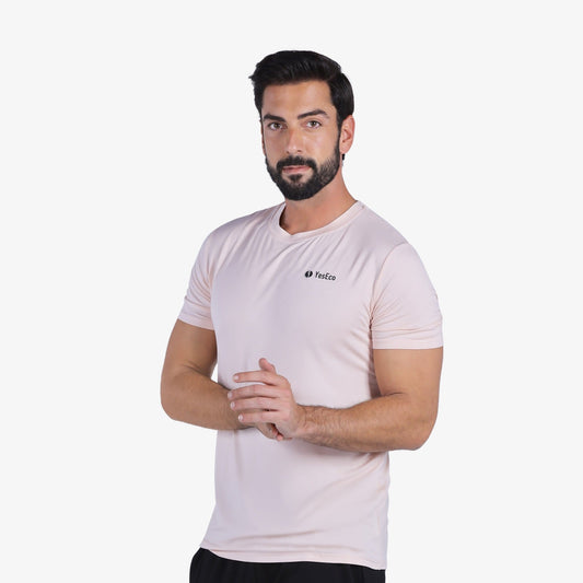 YesEco Men’s Pink Athleisure T-Shirt – Ultra-Soft & Sustainable