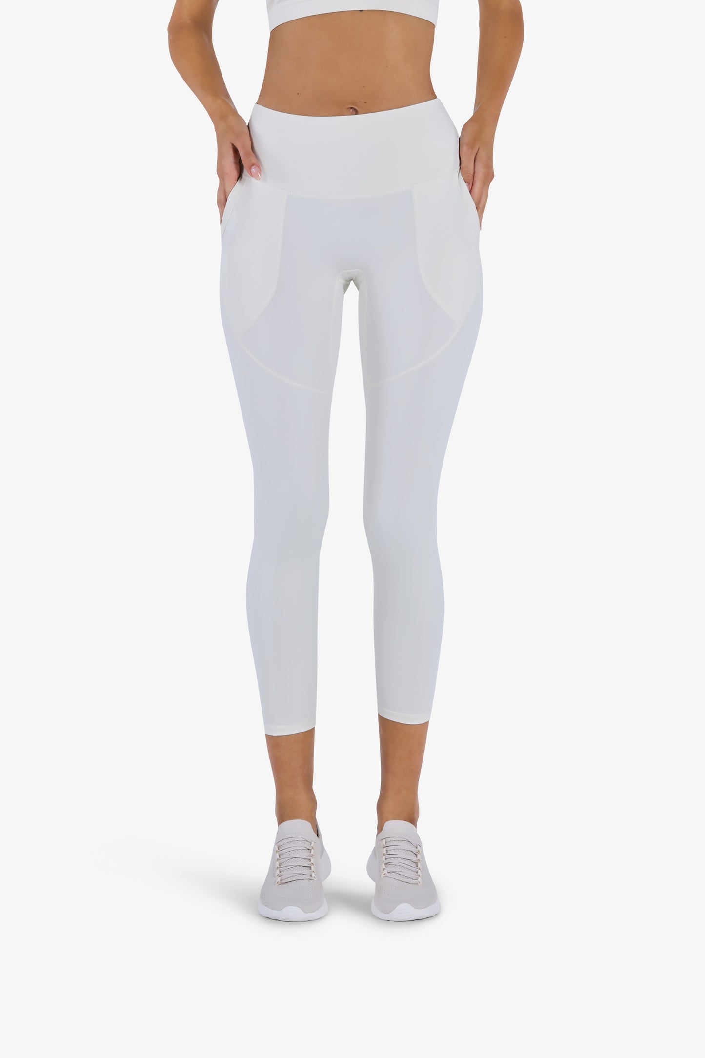 YesEco Women's Active Wear Set of Bra & Legging Pants White