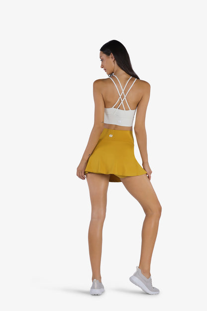 YesEco Women's Activewear Shorts Skirt Yellow