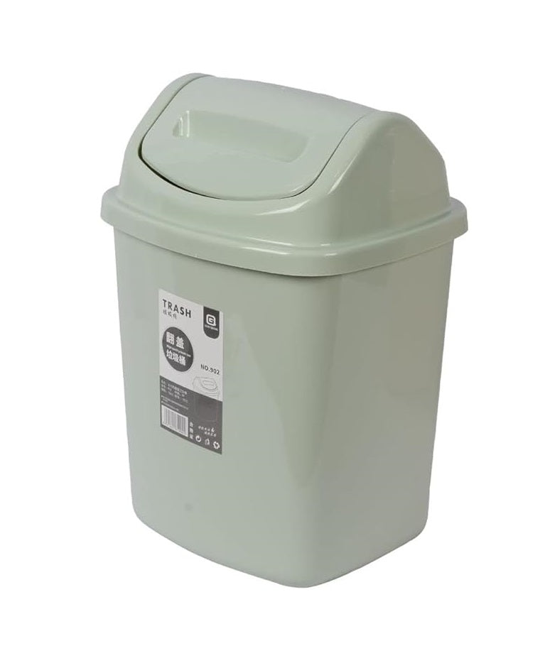 Plastic Trash Bin with Flip-Top Cover